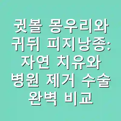 귓볼 몽우리와 귀뒤 피지낭종: 자연 치유와 병원 제거 수술 완벽 비교