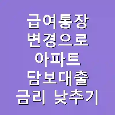 급여통장 변경으로 아파트 담보대출 금리 낮추기